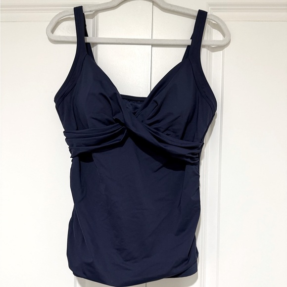 Lands End Women Wrap Tankini Top sz 12 NWOT adjustable straps - Picture 2 of 5